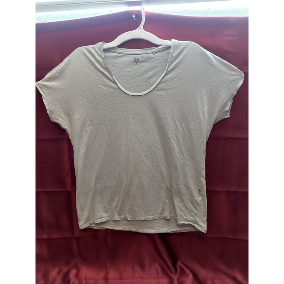 uniqlo WOMEN SUPIMA COTTON T Shirt Size XS Light Blue - Picture 1 of 6